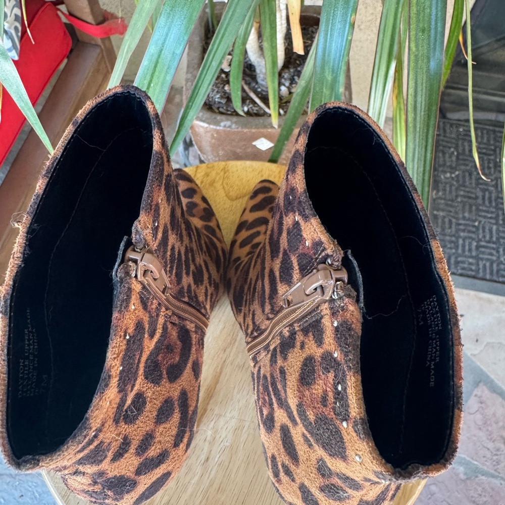 Leopard Print Pointy-Toe Booties - Picture 7 of 9